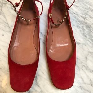Alaia red suede flats